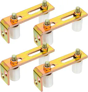 Morningro 4 Pack Slide Gate Guide Roller, Adjustable Dual Nylon Rollers