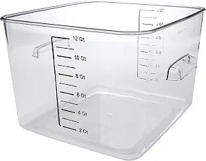 Rubbermaid Commercial Products Square Food Container, 12-Quart, Clear
