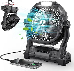 Portable Fan Rechargeable 20000mAh Cordless Battery Powered Camping Fan