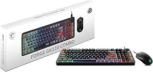MSI Forge GK110 Combo US  Gaming RGB Keyboard & Mouse Set, 26-Key Anti-Ghosting, 12800 DPI Optical Sensor