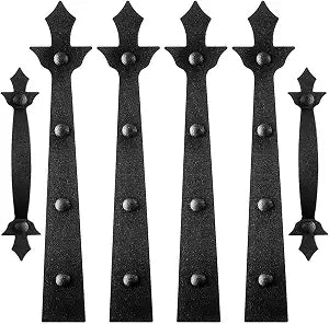 Garage Door Strong Magnetic Decorative Hardware Set,4 Faux Garage Door Hinges and 2 Handles,Black Magnetic Decoration Attractive Accents Curb Appeal(6Pcs)