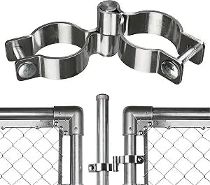 2 Pack 1-7/8" x 1-7/8" Chain Link Fence Gate Hinge, 304 Stainless Steel Heavy Duty Male Female Post Hinges with Bolts and Nuts