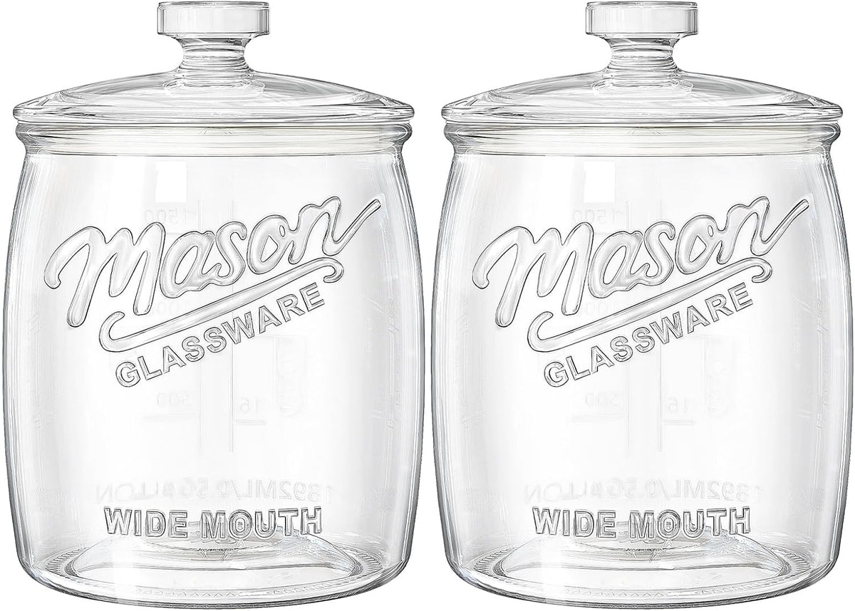 Cookie Jar with Airtight Lids, Half Gallon Wide Mouth Mason Jar