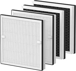 4 Pack AP2410 Replacement Filter Compatible with DBFIT AP2410 Air Purifier, 2-in-1 HEPA 13 with Activated Carbon Filter