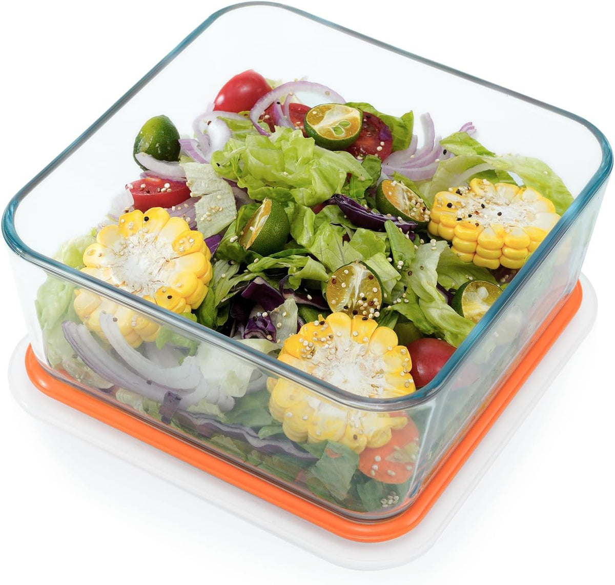 NUTRIUPS 8x8" Deep Square Glass Baking Dish with Lid, 2.6QT for Oven