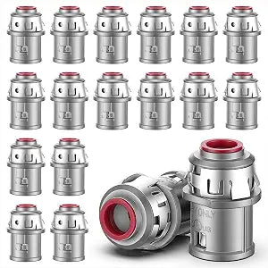 18 Pack MC Cable Connectors Metal-Clad 3/8" Snap in Connectors Zinc