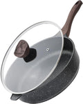 Kordisen Nonstick Deep Frying Pan with Lid, 12 Inch Large Skillet, 5 Qt Non Stick Saute Pan for Cooking, Healthy Induction Cookware, PFOA Free
