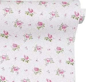 32.8ft Roll Pink Rose Shelf Liner Peel and Stick Wallpaper Revamp Furniture Wall Surface Decor Paper (L-393.7x17.7 Inch)