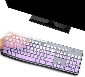 Keyboard Cover Skin Protector for Logitech MK275 MK270 Keyboard, Logitech K200 K260 K270 MK200 MK260 Ultra Thin Desktop PC Silicone Keyboard Cover-OPurlple