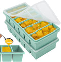 1/2 Cup Silicone Freezer Trays with Lids, 2 Pack Soup Freezer Molds