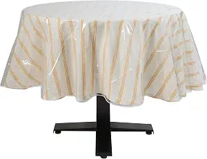 Home Details Round Tablecloth Protector | 70 | Kitchen | Durable Construction | Crystal Clean Vinyl