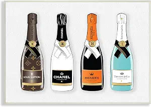 'Glam Fashion Champagne Bottles Style Brand'| Wall Plaque Art