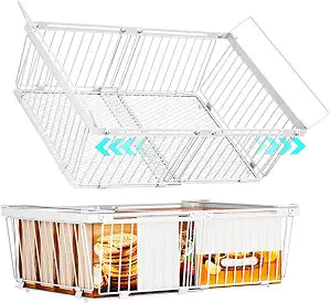 Large Freezer Organizer Bins for 10 to 20 Cu.Ft,2 Pack , Leak-Proof Bottom