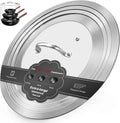 15 Inch Extra Large Universal Lid for Pots, Pans and Skillets, Pan Lid Fits 9.5/10/11/12/13/14/15 Inch Cookware, Stainless Steel & Tempered Glass Replacement Frying Pan Lid, Dishwasher Safe