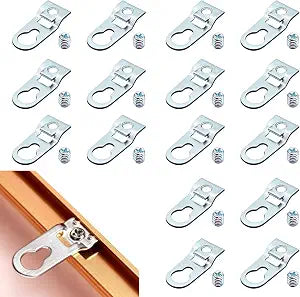 18Pcs Picture Frame Hardware D Ring Hangers Metal Hanger Framing Parts for Back of Frames Hanging Wire Hooks Large Mount Clips Small Fasteners to Hold in Place Frame Hanging Accessories