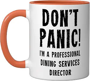 Dining Services Director Ceramic Mug, Orange/White