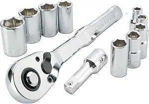 CRAFTSMAN Mechanics Tool Set, SAE, 1/4 Inch Drive, 11 Piece, 90-Tooth (CMMT34870)