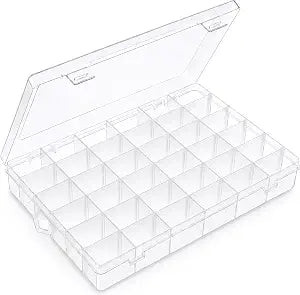 Bead Organizer Storage 36 Grid Jewelry Tackle Craft Box Adjustable Dividers
