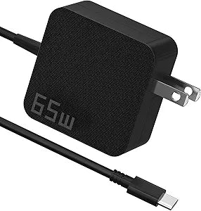 65W USB C Laptop Charger, Universal Fast Charging Power Adapter - Compact Type C Charger Block for MacBook, Dell, HP, Travel, Home & Office Use