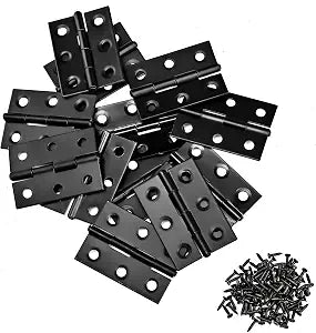 2 Inch Black Stainless Steel Hinges for Wood Box Crafts, 18 Pack