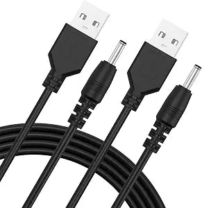 2 Pack USB to 5V DC Cable Universal Charging Power Cord, DC 3.5 x 1.35mm Replacement 5V Barrel Jack Power Cable for Electric Toothbrush HUB Splitter Router LED Lights (Black)