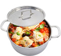 Vivicreate Tri Ply Stainless Steel Stock Pot with Lid 5 Quart Hammered Stockpot Induction Cooking Pot Soup Pot Compatible with All Stovetops (5QT)