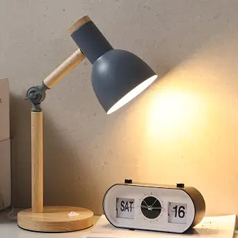Adjustable Wooden Arm Desk Lamp, Table Lamp for Reading office Bedroom