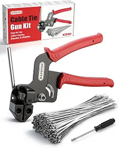 112-Piece Cable Tie Gun Kit, 11.8 Inch 304 Stainless Steel Zip Ties