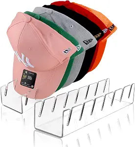 Hat Organizer for Baseball Caps Hat Rack Acrylic Hat Stand 2Pack No Install