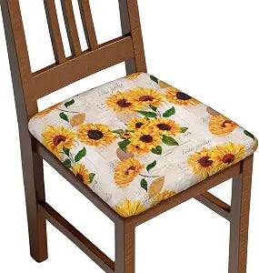 Seat Covers for Dining Room Sunflower Chair Seat Slipcovers Kitchen Chair Covers Removable Washable Stretch Dining Chair Covers 4 Pcs