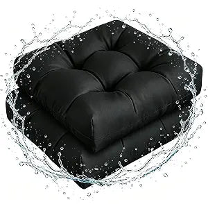 Black Patio Seat Cushions for Indoor Outdoor Furniture