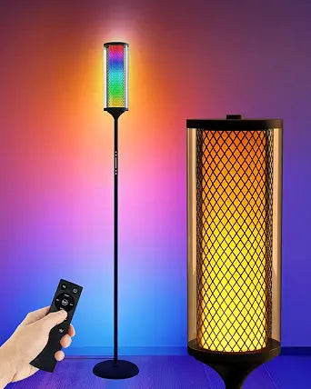 JOOFO Modern Lantern RGBIC Floor Lamp with Glass Shade, App & Remote