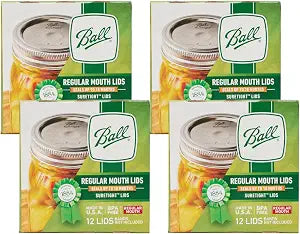 Ball Mason Jar Lids, Regular Mouth, 12 CT (Pack of 4)