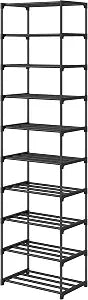 Autonomier 10 Tier Tall Shoe Rack (16.3" Wide), Narrow Lightweight Shelf