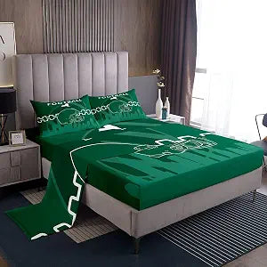 Erosebridal Football Bed Sheets Set for Football Fan,Sports Sheet Set for Boys,American Football City Sheets,Ball Game Flat Fitted Sheet with 2 Pillowcases Soft,Queen(New York City)