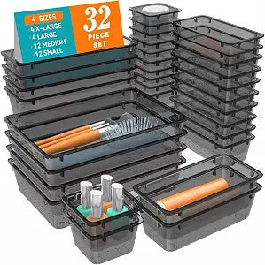 Drawer Organizer Set, Drawer Organization and Storage Containers, 32 PCS