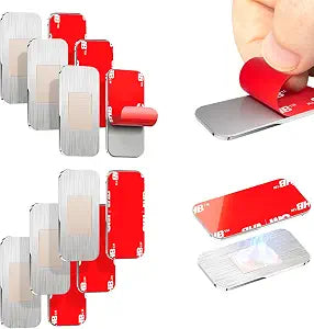 PHIXBEAR 6 Pack No Drill Magnetic Cabinet Catches, Ultra Thin Stainless Steel with Strong Adhesive for Kitchen, Bathroom, Closet, RV Door Closing