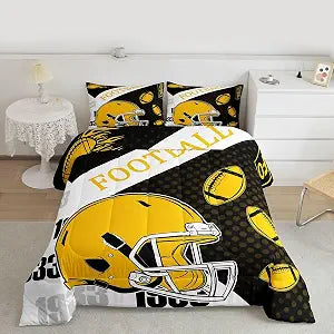 Feelyou Football Comforter Set Full Size Boys Bedding Set for Kids Boys Girls Football City Duvet Quilt Fans Gift Bedroom Decor Microfiber 3 Pcs with 2 Pillow Cases