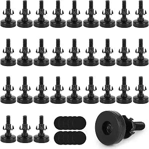40 Pcs Adjustable Leveling Feet with T-Nut Kit, 3/8-16 Thread Furniture Levelers