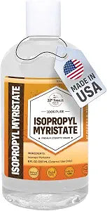 ISOPROPYL MYRISTATE (8 oz) Natural Plant Derived Cosmetic Grade IPM for Soap Making, Fragrances, Shampoo, Creams & Lotion, Makeup & Adhesive Remover, Antiperspirants & Deodorants | 8 Ounces