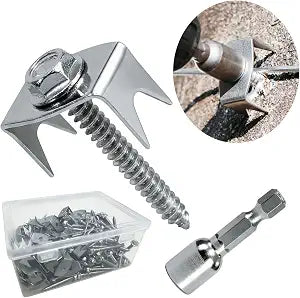 200 Pcs Fence Staples for Wire Fencing, 1.6 Inch Galvanized Steel Fasteners with Hex Socket, Reusable Wire Fence Clips for Chicken Wire, Cattle Panels, and Garden Mesh (200Pack)