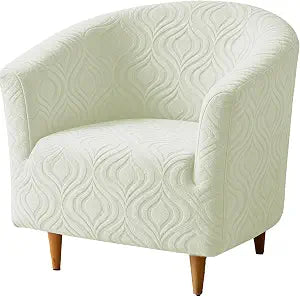 Club Chair Slipcover Stretch Barrel Tub Armchair Covers,White