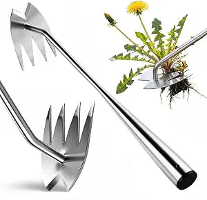 LOOHOI Weed Puller Tool, Weeding Tool, Durable Stainless Steel Garden Hoe