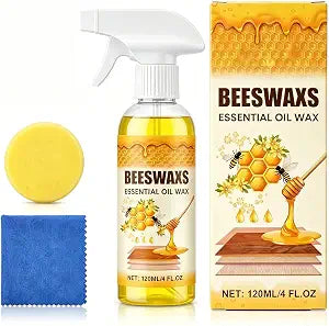 BOVVSKY Beeswax Wood Polish Spray, Bees wax Furniture Polish and Cleaner with Sponge and Towel, Beeswax Essential Oil Wax for Furniture Floors (1)