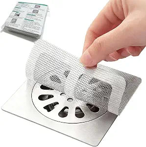 WMHXYY 60 Pack Disposable Shower Drain Hair Catcher Mesh Stickers, Square 3.93 Inches, Suitable for Drain Strainers in Bathrooms, Bathtubs, Kitchen Sinks, Washbasins.