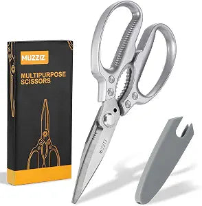 Heavy Duty Scissors,All Purpose Utility Scissors,Stainless Steel Blade with Small Serrations Metal Handle Shears for Home,Office,Easy Cutting Cardboard,Fabric,Leather,Wires,Carpet and Rope