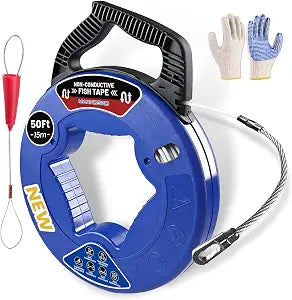 MAXKOSKO 50FT Non Conductive Fiberglass Fish Tape kit