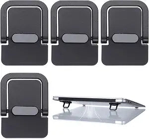 4PCS Portable Keyboard Riser Self Adhesive Laptop Stand Mini Invisible Computer Feet for Desk Computer Keyboard Stand Laptop Holder with Anti Slip Silicone(Black)