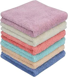 Microfiber rag Bulk Multi-Functional for House Furniture Reusable Rags Kitchen Wipes Dish Cloths Absorbent and Fast Drying 6 Colors