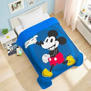 Disney Mickey Mouse Bedspread Twin Set for Kids - Bundle with Mickey Mouse Quilted Bedspread for Twin Bed Plus Stickers, More | Mickey Mouse Twin Bedding Set for Boys